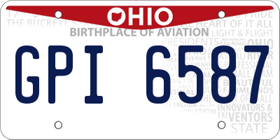 OH license plate GPI6587
