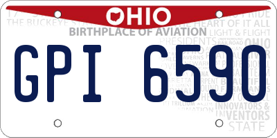 OH license plate GPI6590