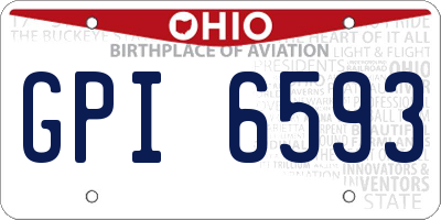 OH license plate GPI6593