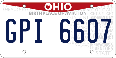 OH license plate GPI6607