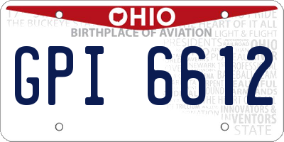 OH license plate GPI6612