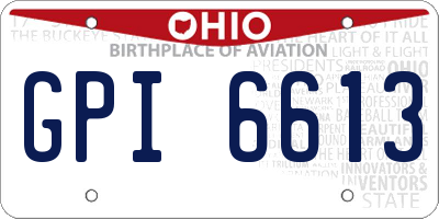 OH license plate GPI6613