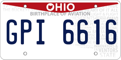 OH license plate GPI6616