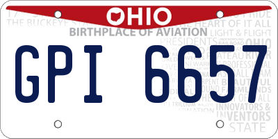 OH license plate GPI6657