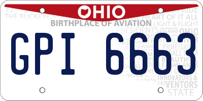 OH license plate GPI6663