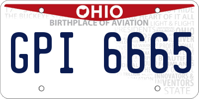 OH license plate GPI6665