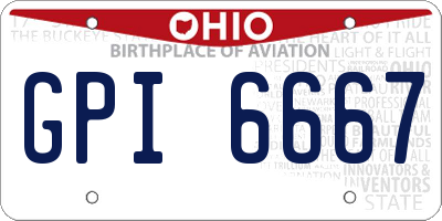 OH license plate GPI6667