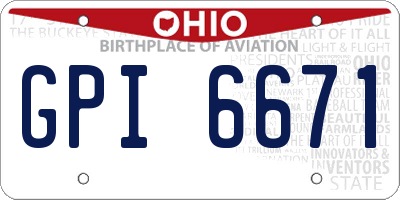 OH license plate GPI6671