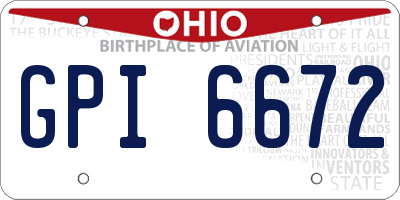 OH license plate GPI6672