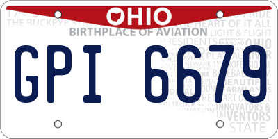 OH license plate GPI6679