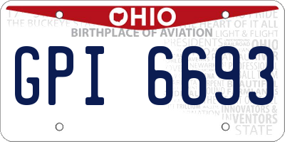 OH license plate GPI6693