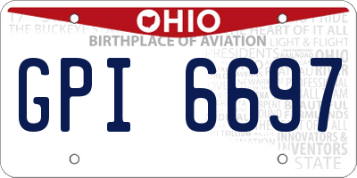 OH license plate GPI6697