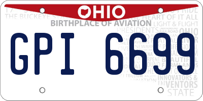 OH license plate GPI6699