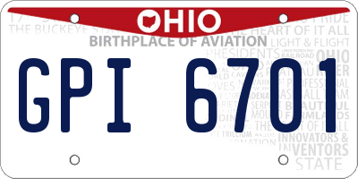OH license plate GPI6701