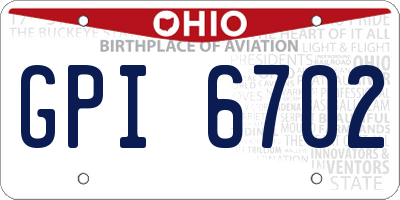 OH license plate GPI6702