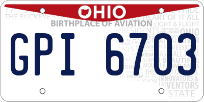 OH license plate GPI6703
