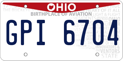 OH license plate GPI6704