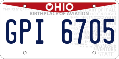 OH license plate GPI6705