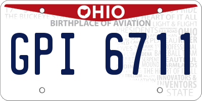 OH license plate GPI6711