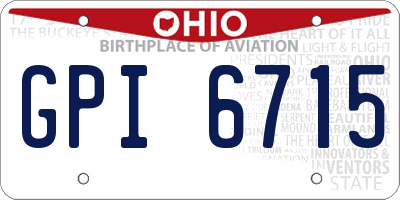 OH license plate GPI6715