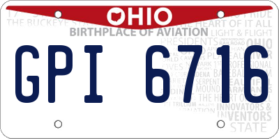 OH license plate GPI6716