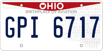 OH license plate GPI6717