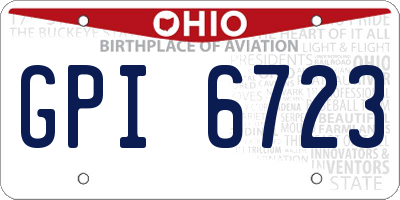 OH license plate GPI6723