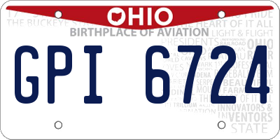 OH license plate GPI6724