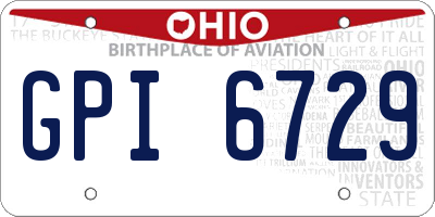 OH license plate GPI6729