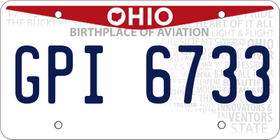 OH license plate GPI6733