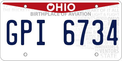 OH license plate GPI6734