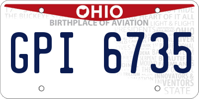 OH license plate GPI6735
