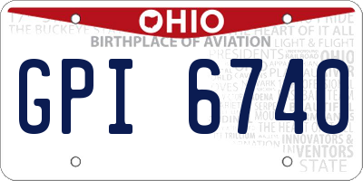 OH license plate GPI6740