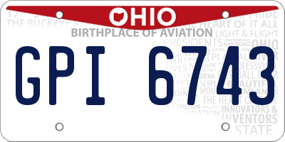 OH license plate GPI6743