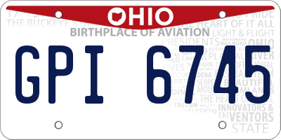 OH license plate GPI6745