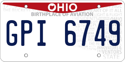 OH license plate GPI6749