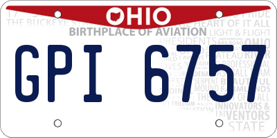 OH license plate GPI6757