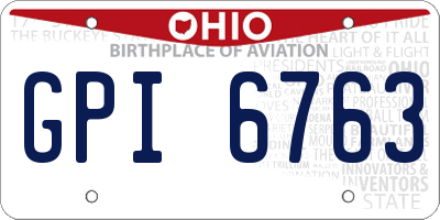 OH license plate GPI6763