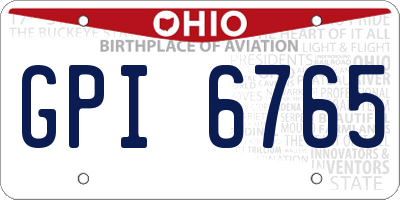 OH license plate GPI6765