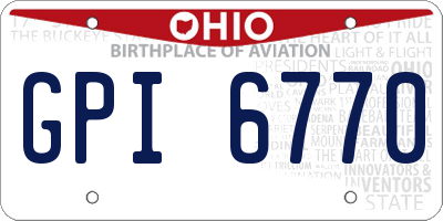 OH license plate GPI6770