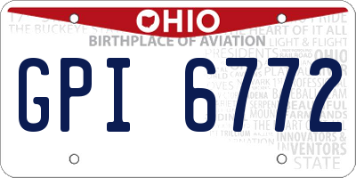 OH license plate GPI6772
