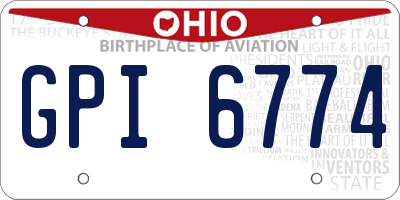 OH license plate GPI6774