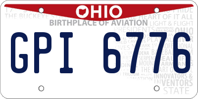OH license plate GPI6776