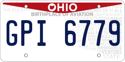 OH license plate GPI6779