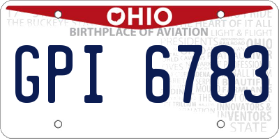 OH license plate GPI6783