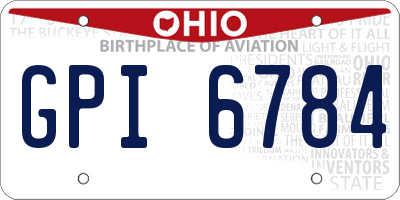 OH license plate GPI6784