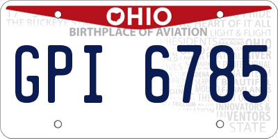OH license plate GPI6785