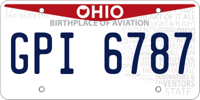 OH license plate GPI6787
