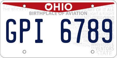 OH license plate GPI6789
