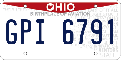 OH license plate GPI6791